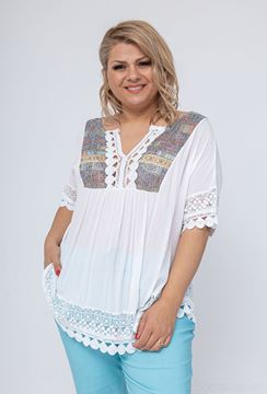 Picture of CURVY GIRL LIGHT COTTON CREPE BLOUSE